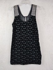 Free People Women's Beaded Velvet Sleeveless Cocktail Dress Black Size 0