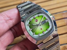 DE COLECCIÓN RADO MOSKETEER III AUTOMÁTICO DÍA FECHA CABALLEROS ESFERA VERDE RARO BONITO 44.