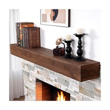 G GOOD GAIN Fireplace Mantel 54 inch - Handcrafted Rustic Solid Wood Mantel l...
