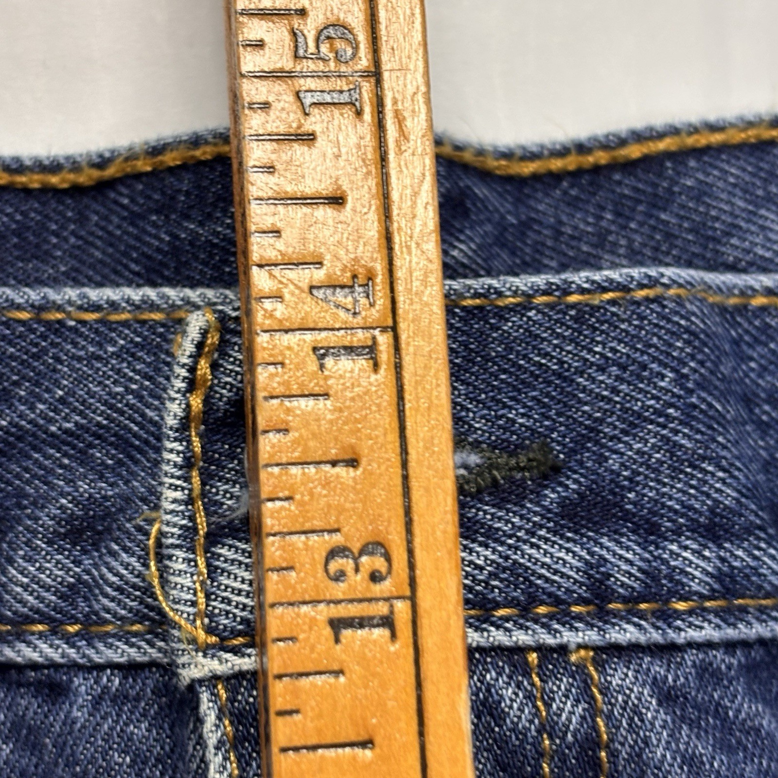 Levis 550 Modified Inseam Denim Jeans Men 52/26 Dark Wash Blue Stretch MODIFIED thumbnail 14