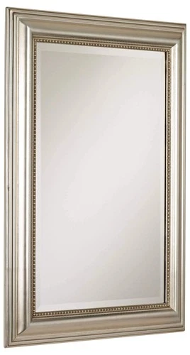 Uttermost Stuart Traditional Wood Beaded Mirror in Silver/Gray - Picture 6 of 9