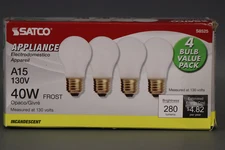 Satco S8525 40 watt A15 Incandescent; Frosted; 2500 130 volts; 4 BULBS