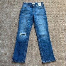 Abercrombie Kids High Rise Straight Jean Girls 15/16 Regular Medium Wash Split