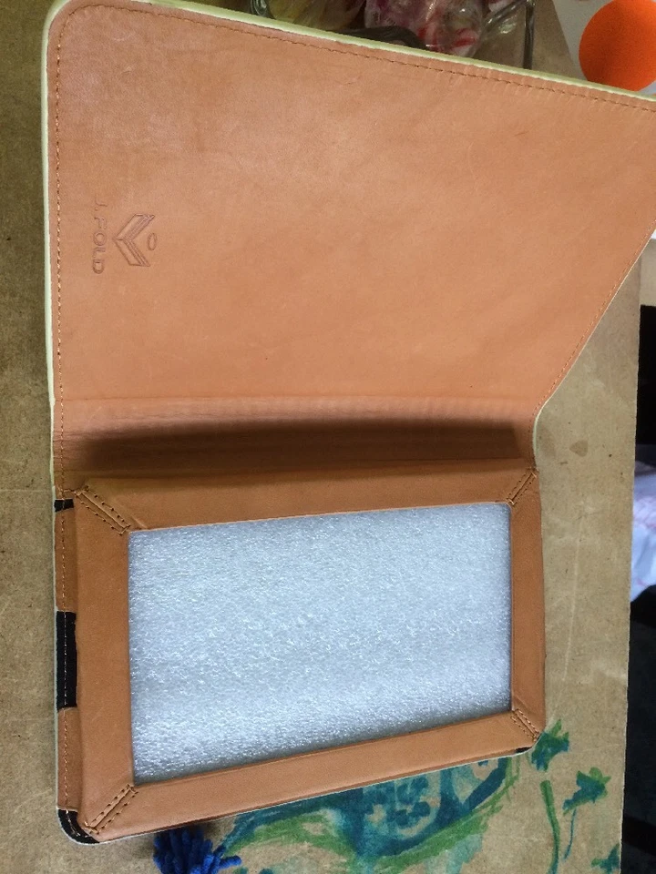 J.Fold Brown Leather Book Cover for Kindle Fire - Image 2 of 2