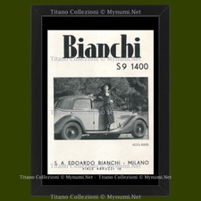 Anni ' 30  * Pubblicità Originale "Bianchi, S9 1400” Cornice