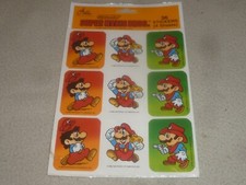 NEW SUPER MARIO BROS STICKERS SHEET SET VINTAGE NINTENDO 1989 ARTIS PAPER MAGIC