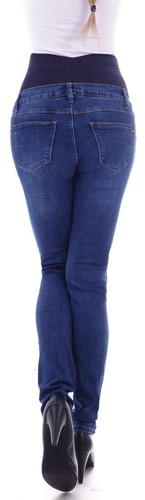 Damen Umstandsjeans Umstandshose Schwangerschafts Hose Jeans mit Bauchband D127 - Bild 4 von 4