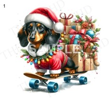 Dachshund Acrylic Round Christmas Ornament choice of 1 