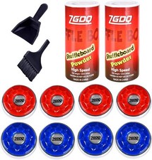 Shuffleboard Pucks with Sand Wax, Mini red blue