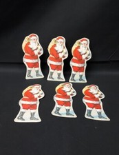 Old Christmas Die Cut Santa Clause Cardstock Lot Of 6 Unused Scrapbook Journal