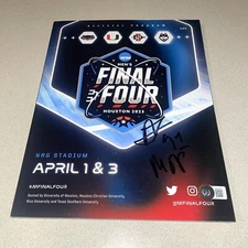 ADAMA SANOGO UCONN HUSKIES autographed signed 2023 FINAL 4 PROGRAM BECKETT COA