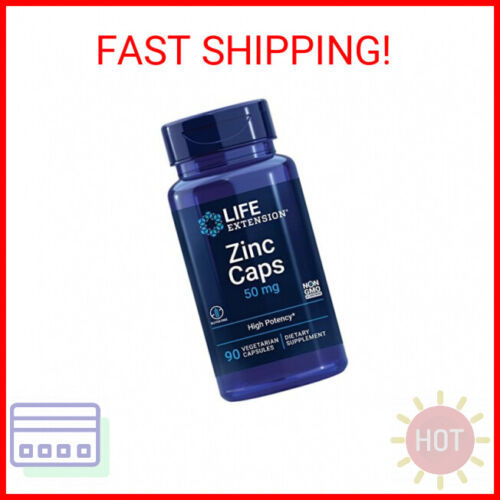 Life Extension Zinc Caps, zinc 50 mg, zinc citrate, Support the body's immune de