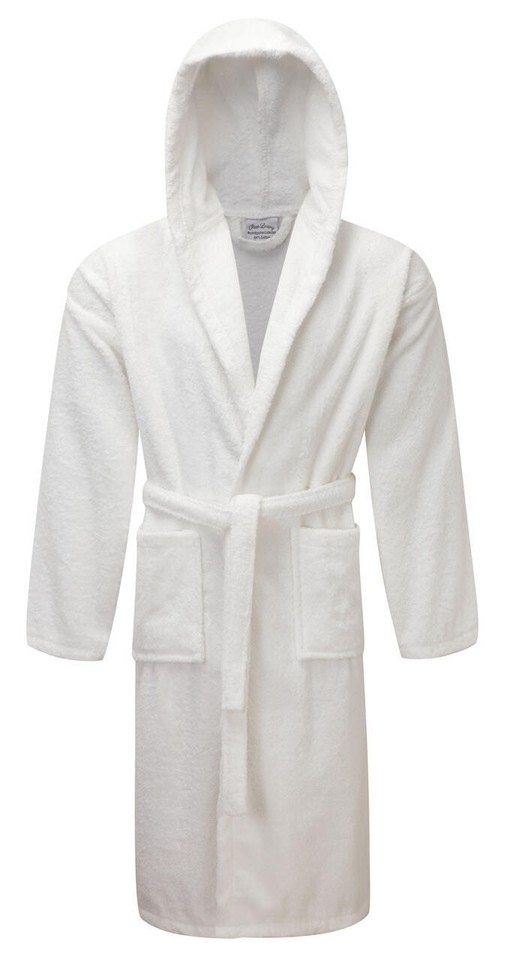 Embroidered Personalised Egyptian Toweling Bathrobe With Hood Unisex