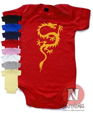 Chinesisch Drachen Strampler Baby Anzug Babygro Tolles Geschenk Weste Kampfsport