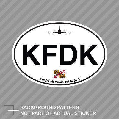 Frederick Municipal Airport FDK Oval Sticker Decal Vinyl maryland md