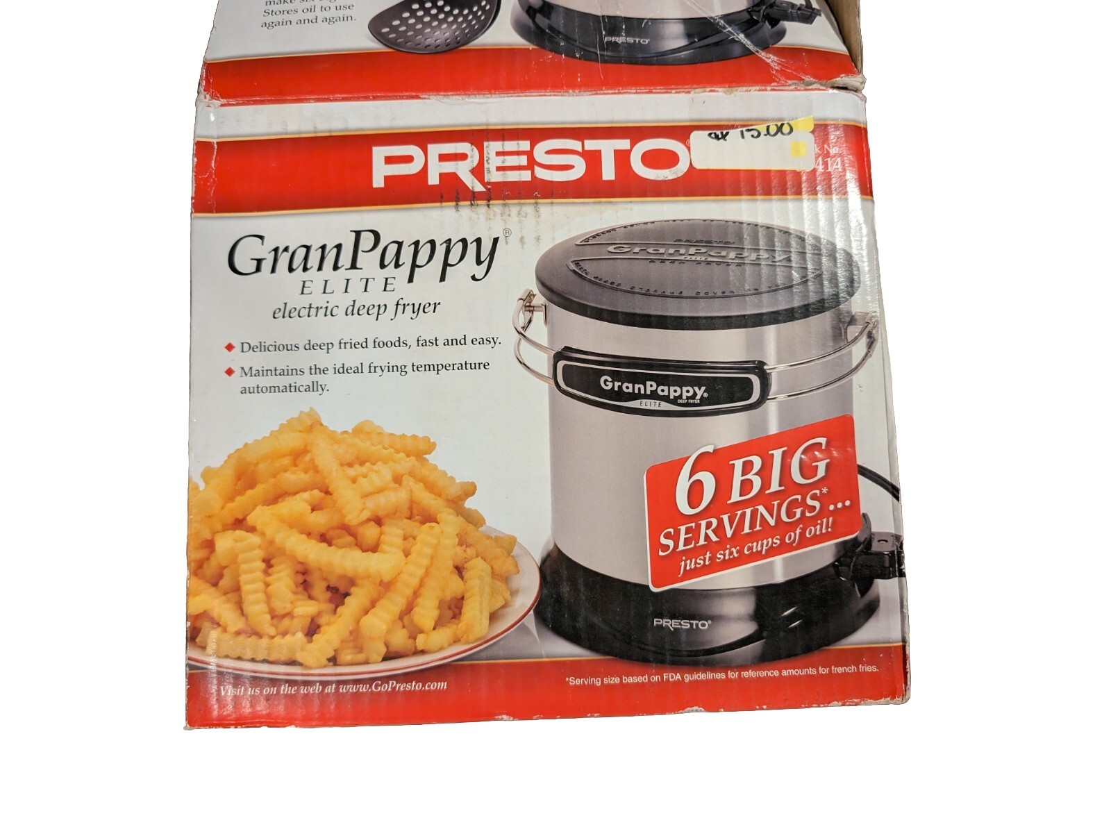 Presto FryDaddy Elite 05426 Deep Fryer Electric 4 Cups OPEN BOX