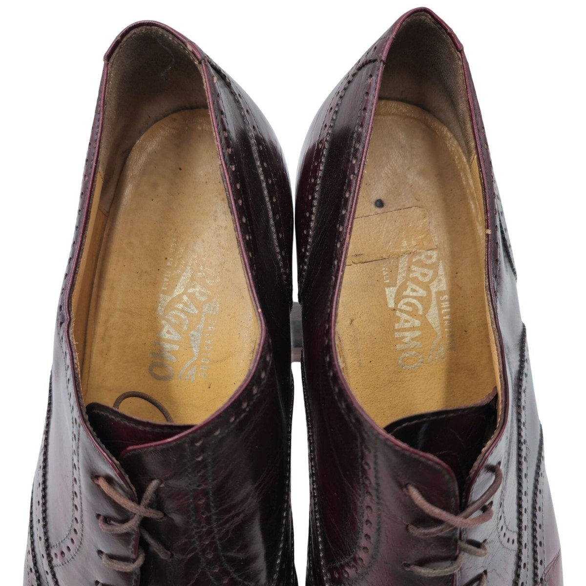 Vintage Salvatore Ferragamo Oxblood Cap Toe Oxford Shoes Men\'s 10 D Italy Salvatore Ferragamo Mens 10 Cap Toe Derby | Mercari main image 3