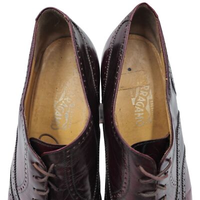 Vintage Salvatore Ferragamo Italy Men\'s 11 Dark Brown Leather Dress Shoes Oxford s-l400.jpg main image 3