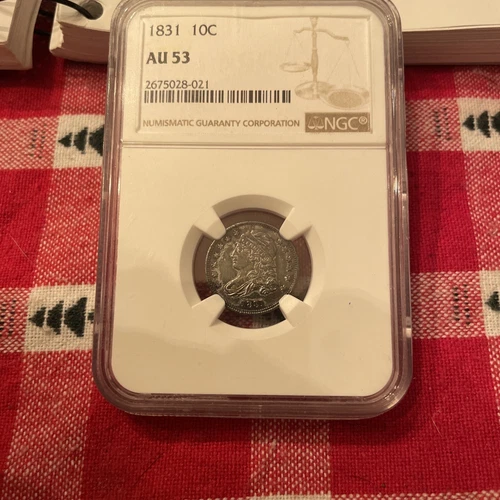 1831 Capped Bust Dime AU-53 NGC AU53 Toned