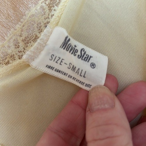 Vtg Movie Star Negligee Pale Yellow Babydoll Nightie Size Small - Picture 6 of 7