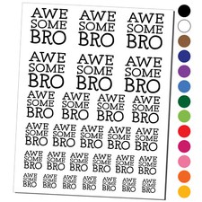 Awesome Bro Brother Fun Text Temporary Tattoo Water Resistant Set