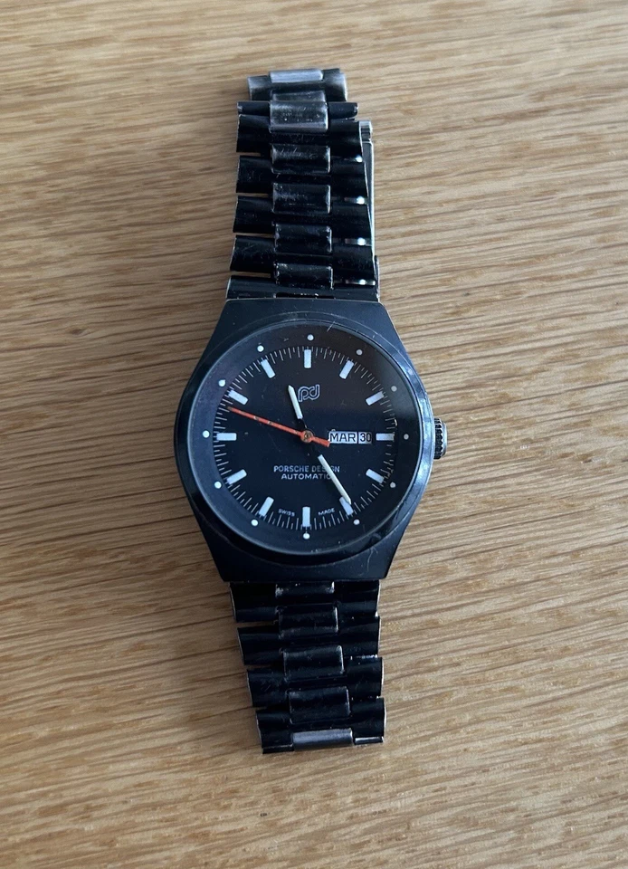 Porsche Design PD 70s 80s Retro Vintage Black Damen Uhr Swiss Automatic Watch - Bild 1 von 4
