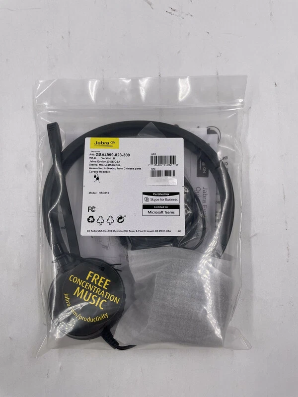 Jabra Evolve 20 SE MS Stereo Headset (4999-823-309)