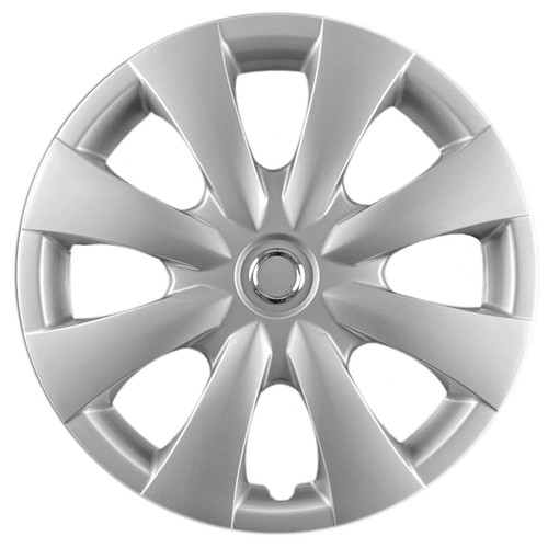 Set of (4) 15" Silver Hubcaps for Toyota Corolla 2009-2013, 8 Spoke, Heavy Duty - Picture 2 of 6