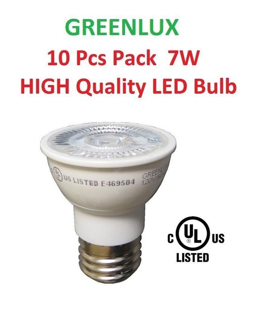 Greenlux Pro Series Dimmable LED Light Bulb 7W 120V, 10 pack of LED