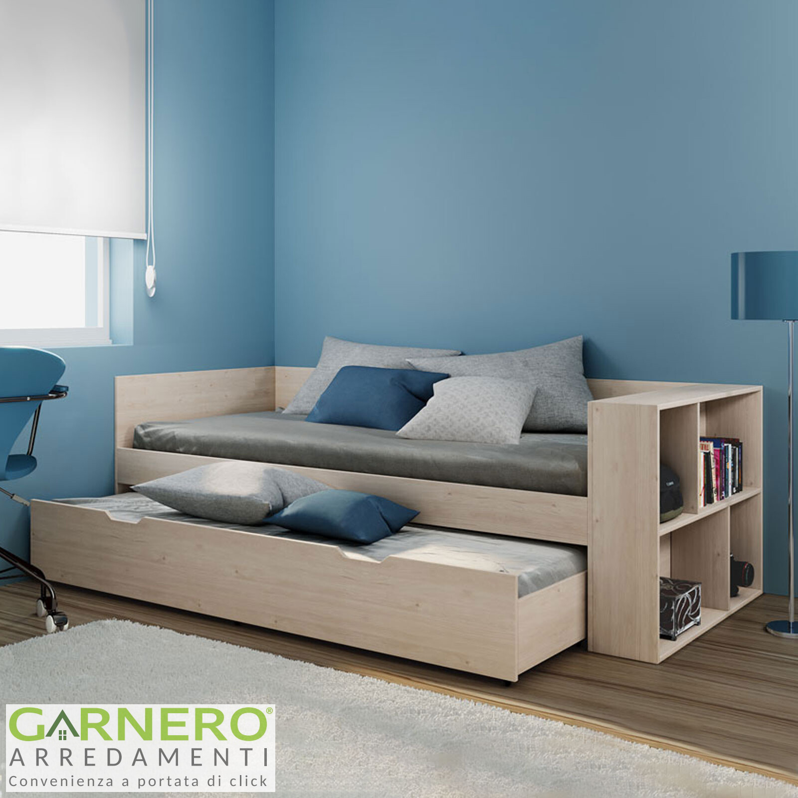 letto singolo con letto estraibile alto