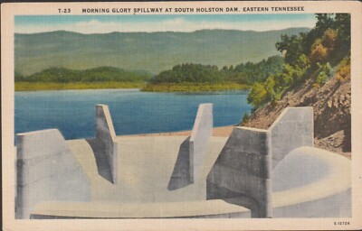 Morning Glory Spillway South Holston Dam Eastern Tennessee UNP Linen Postcard