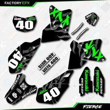 Black Green Fierce Racing Graphics Kit fits All Kawasaki KLX400 KLX 400 KLX400R