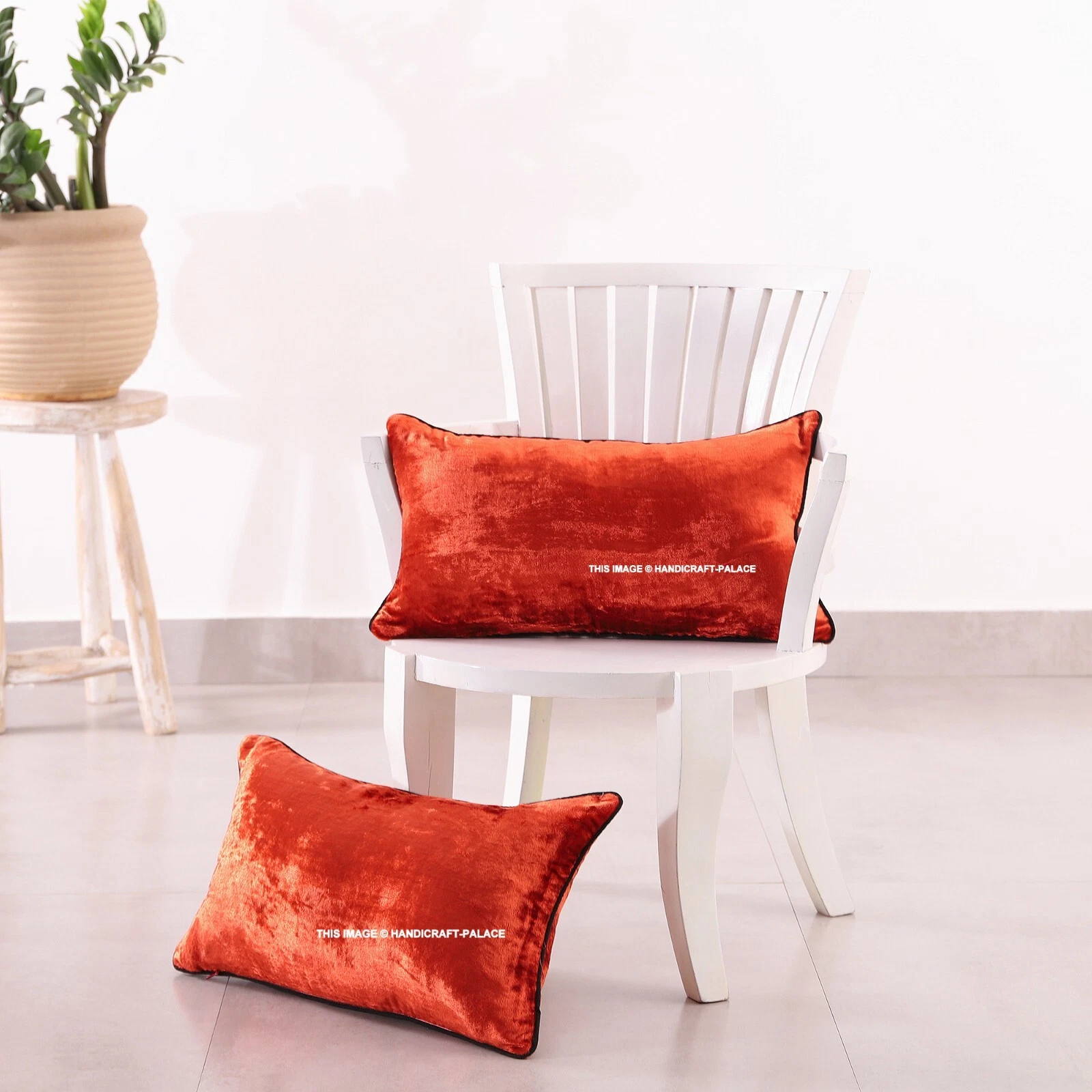 Set of 2Pcs Throw Pillow Covers 12×20 in Cushion Cover Case Luxury Rust Decor