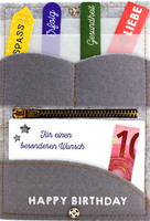 Handarbeit Filz Geburtstagskarte Geldfach Unikat GlüCkwunschkarte Karte Handmade