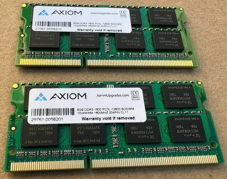 Dell HP Axiom Laptop Memory RAM Kit 16GB 2x 8GB DDR3 1600 MHz PC3L-12800 Sodimm - Image 2 of 3