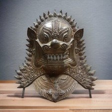 Foo Hund Maske Tempelwächter Löwe Bronze Messing Fu Dog Singha Statue Thailand