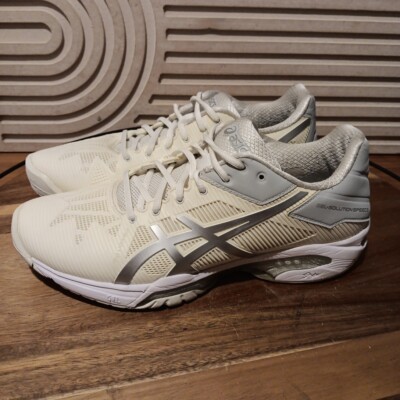 Asics Gel-Solution Speed 3 Womens Size 9 Tennis Shoes Off-White Gray WORN TWICE!