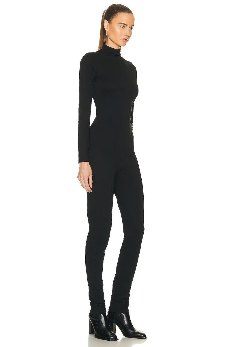 RAF SIMONS Turtleneck Jersey Bodysuit in Black Small New Womens