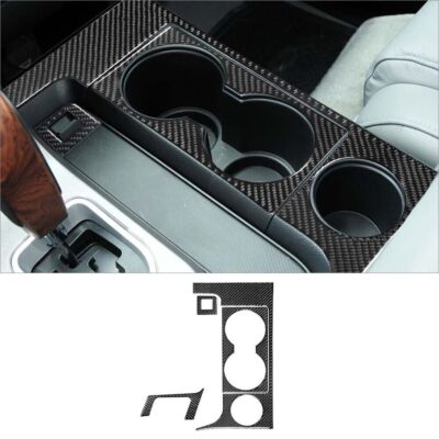 Carbon Fiber Interior Center Cupholder Kit Cover Trim For Toyota Tundra 2007-13