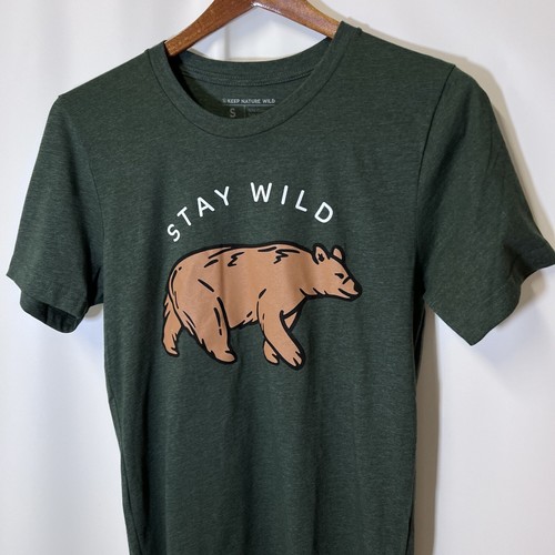 Keep Nature Wild Damen T-Shirt Small grün STAY WILD Bär Outdoor Natur - Bild 6 von 11