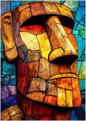 Buntglas Moai Puzzle 300/500/1000 Teile