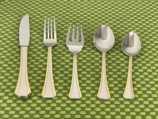 Reed & Barton GOLDEN MIRO Stainless 18/8 Korea Gold Flatware SMART CHOICE E76VG