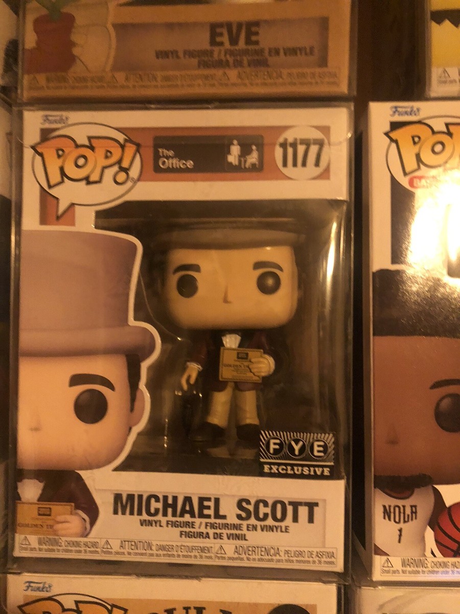 Funko Pop! The Office Michael Scott W/ Golden Ticket FYE Exclusive In  Protector