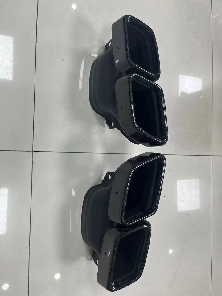 NUEVO Silenciador de tubo de escape trasero de fibra de carbono para puntas Mercedes Benz C63 E63 S63 Foto 4 de 4