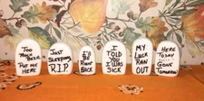 Dollhouse Miniature 1:12 scale Set of 6 Halloween Haunted Tombstones Brand New