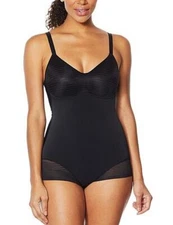 Rhonda Shear Black  Smoothing Bodysuit Shaper Molded Cups New