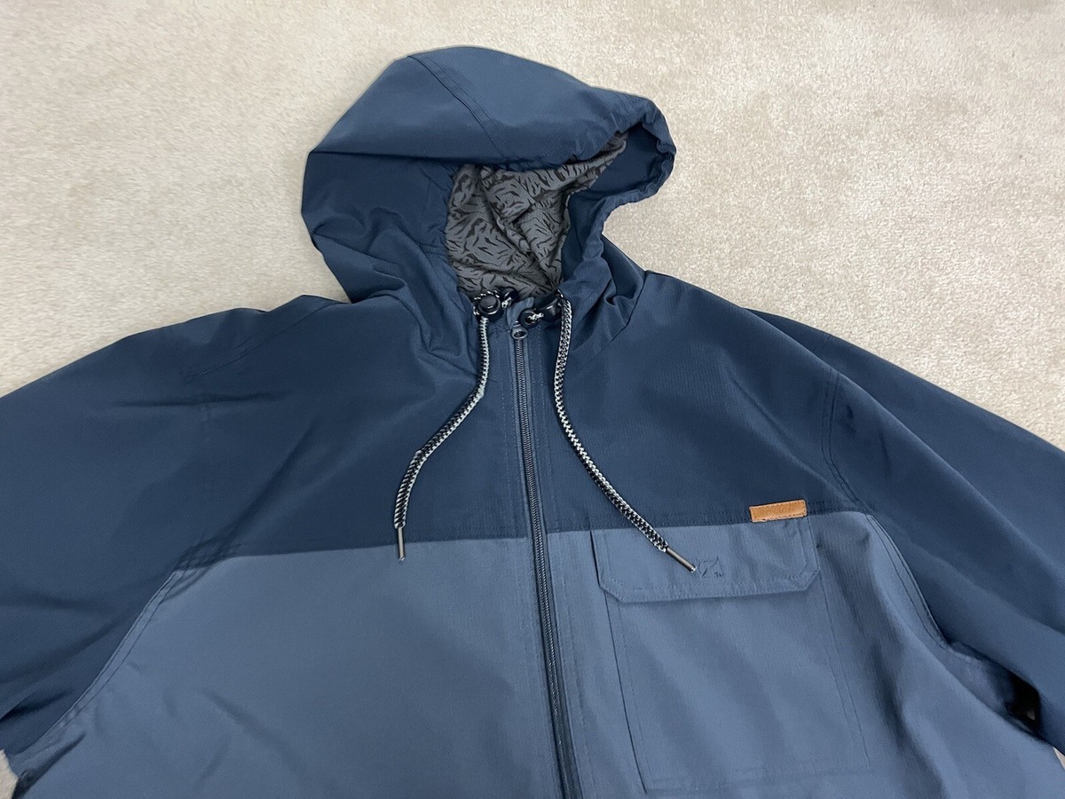 Voyager Jacket Mens Extra Large Blue Windbreaker Hooded Pockets