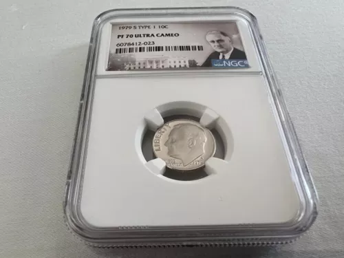 1979-S CLAD TYPE 1 ROOSEVELT DIME NGC PF70 U.C. "PORTRAIT LABEL "TOP POP" 