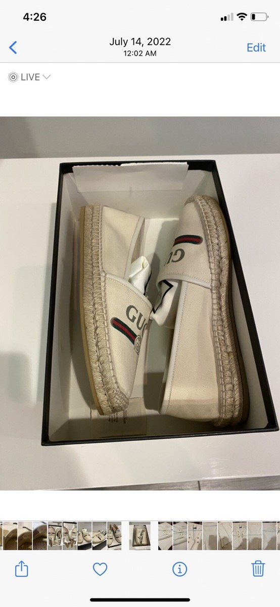 サンダル GUCCI Ivory Canvas Espadrilles s-l1200.jpg