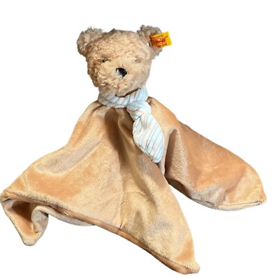 Steiff Jimmy Teddy Bear 10'' Beige Comforter Security Baby Blanket Lovie